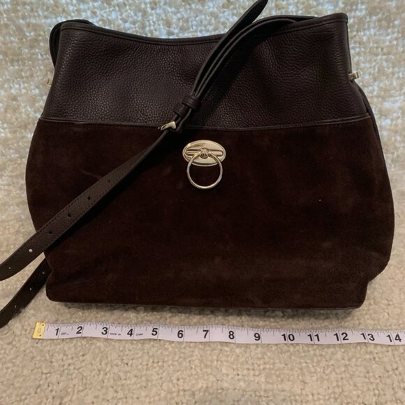 Boho-chic Talbots Dark Brown Bag Soft Suede Handbags Purse - Picture 3 of 9